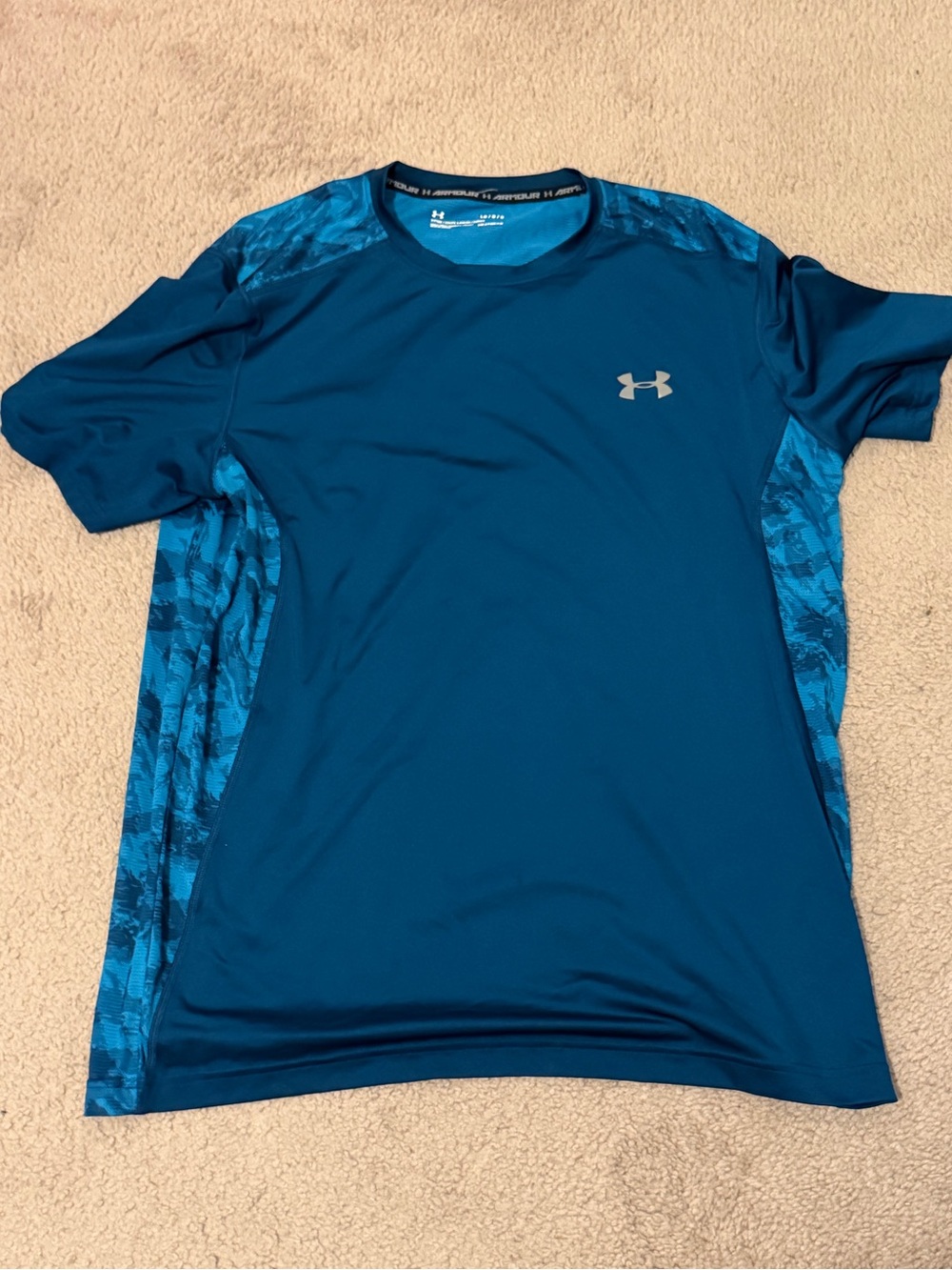 Under Armour Men's Teal Blue HeatGear Short Sleeve Athletic Tee